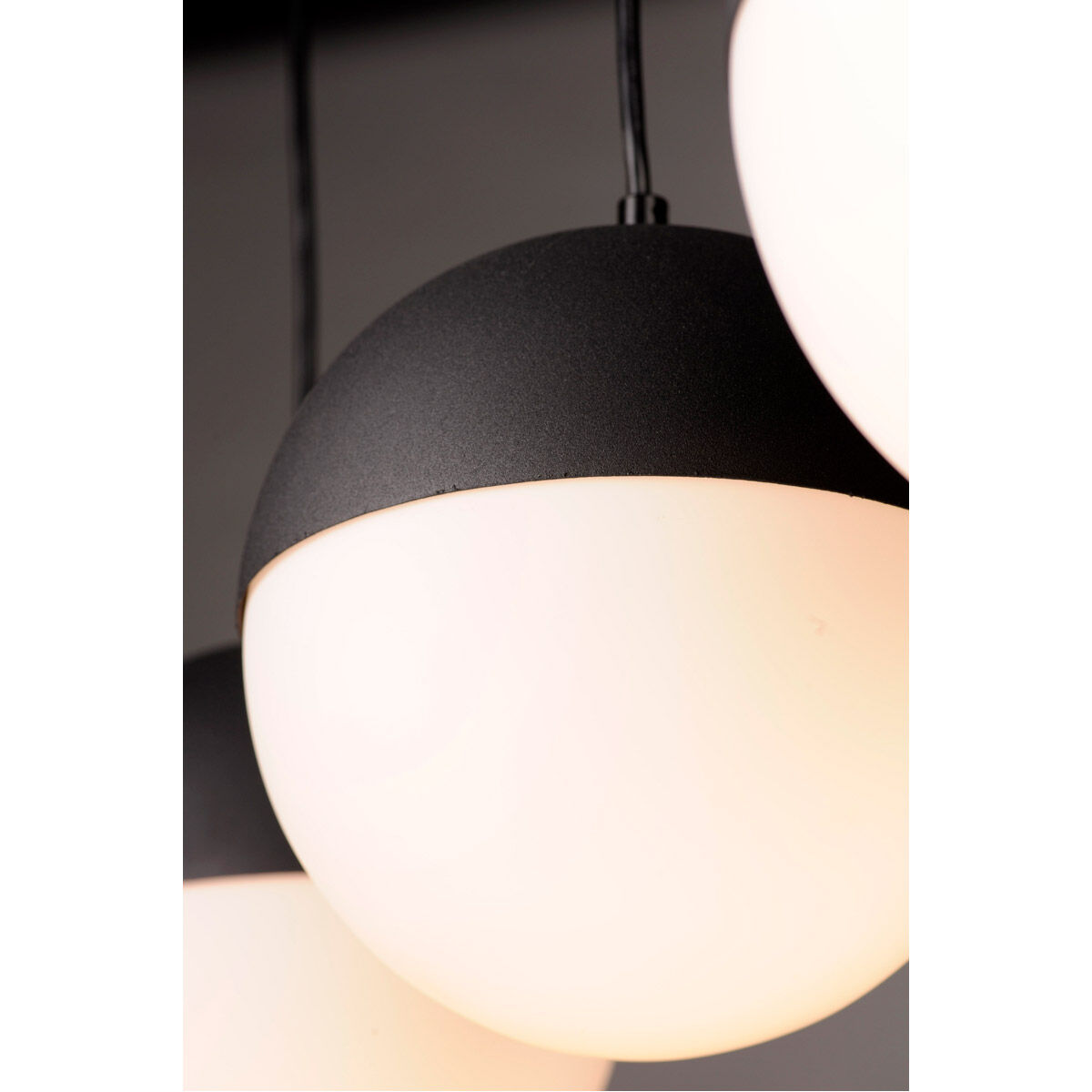 Half Moon LED 16.5 inch Black Multi-Light Pendant Ceiling Light