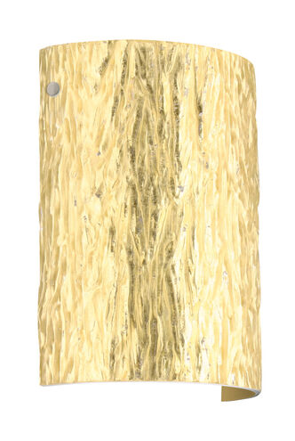 Tamburo 8 LED 8 inch Satin Nickel ADA Wall Sconce Wall Light in Stone Gold Foil Glass