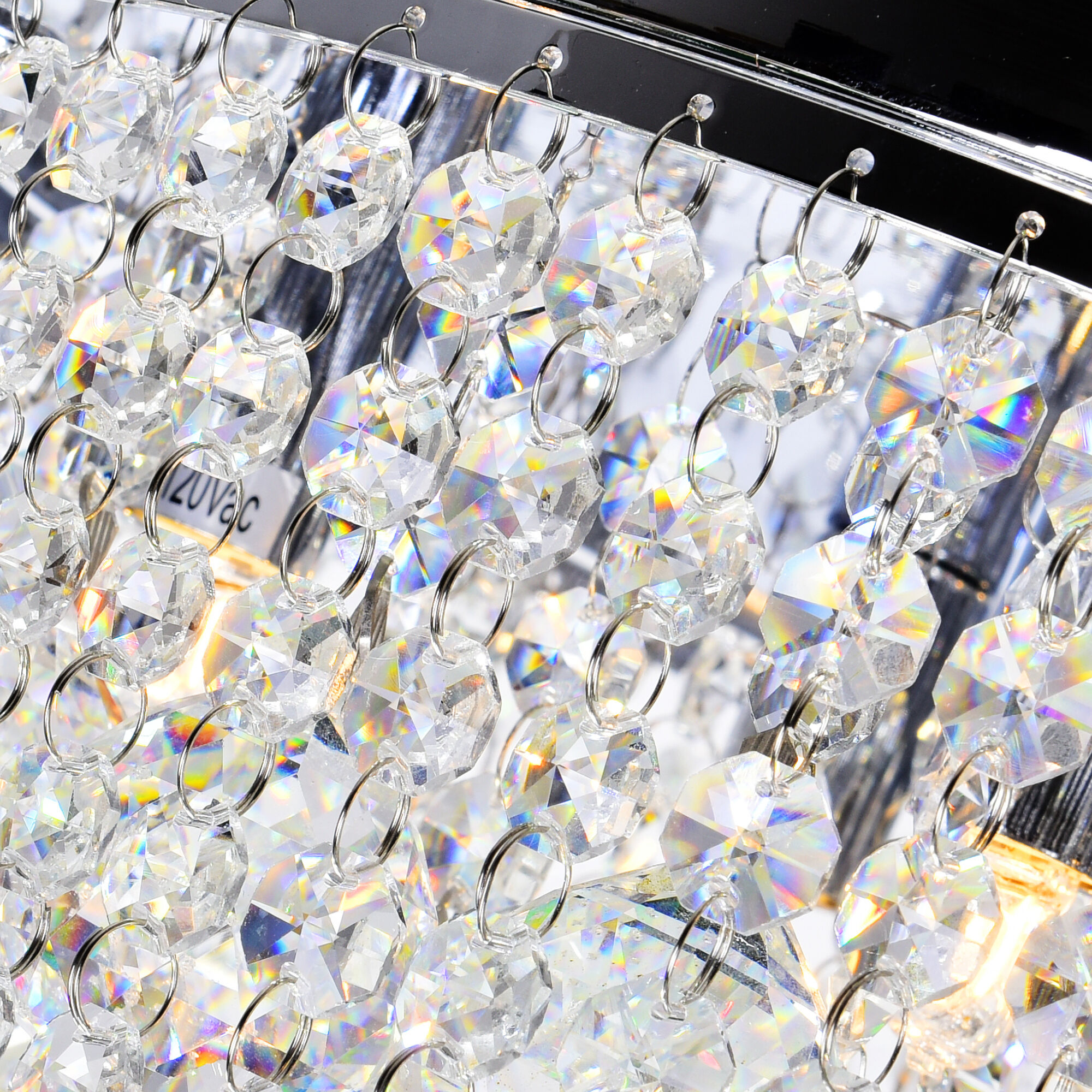 Cascade 6 Light 14 inch Chrome Drum Shade Flush Mount Ceiling Light