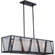 Oslo 5 Light 37 inch Black and Natural Brass Linear Chandelier Ceiling Light