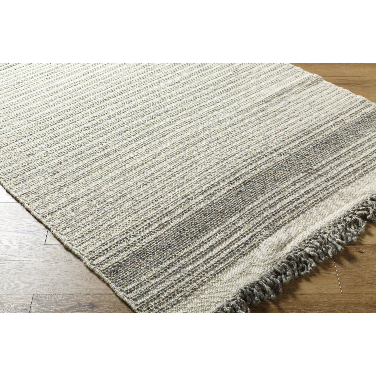 Lucie 90 X 60 inch Ash/Light Silver/Sage Handmade Rug in 5 x 7.5