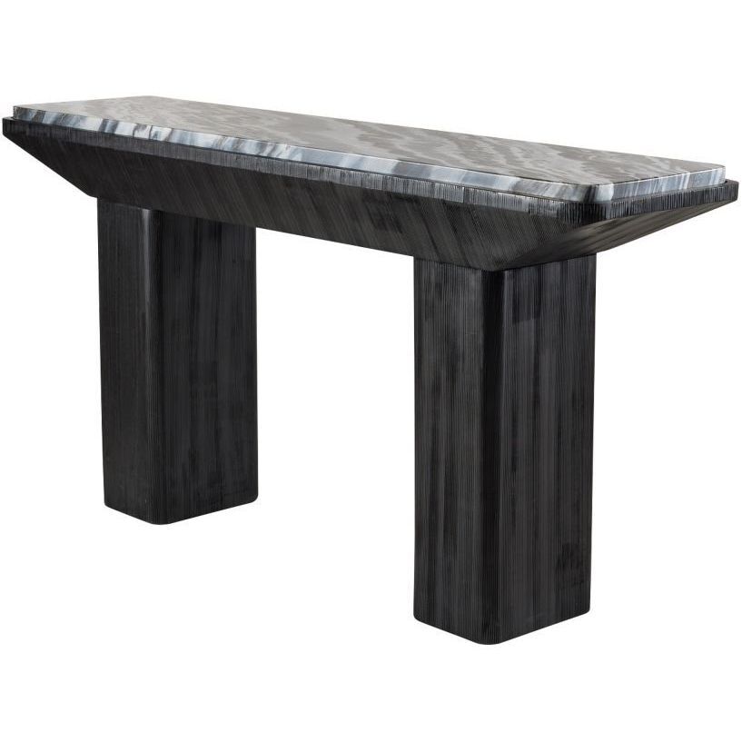 Elio 69.5 X 17.5 inch Galaxy Marble and Ebony Mango Wood Console