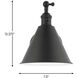 C&M by Chapman & Myers Salem 1 Light 7 inch Midnight Black Wall Bath Fixture Wall Light