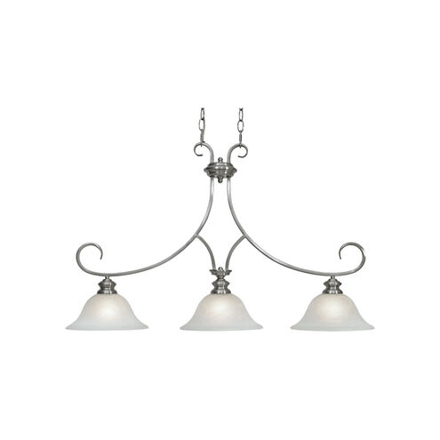 Lancaster 3 Light 36 inch Pewter Linear Pendant Ceiling Light