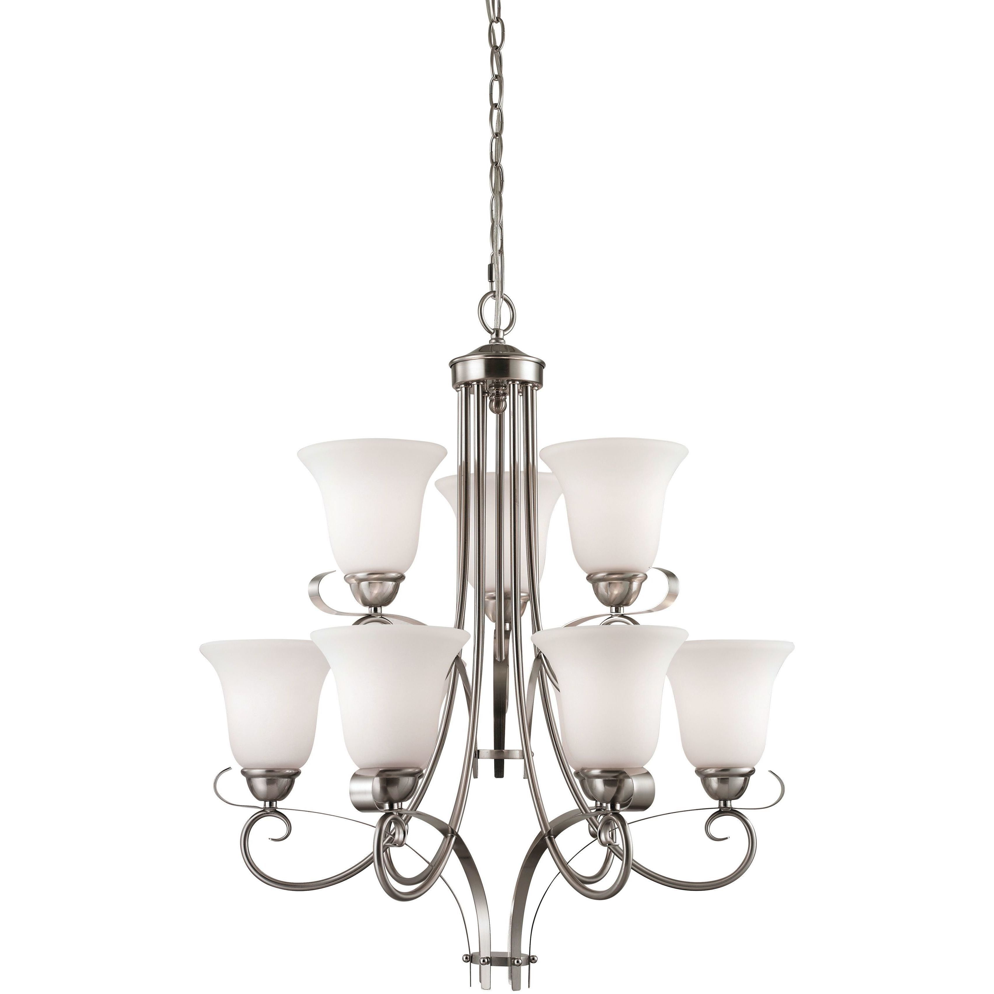 Brighton 9 Light 25 inch Brushed Nickel Chandelier Ceiling Light