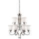 Brighton 9 Light 25 inch Brushed Nickel Chandelier Ceiling Light
