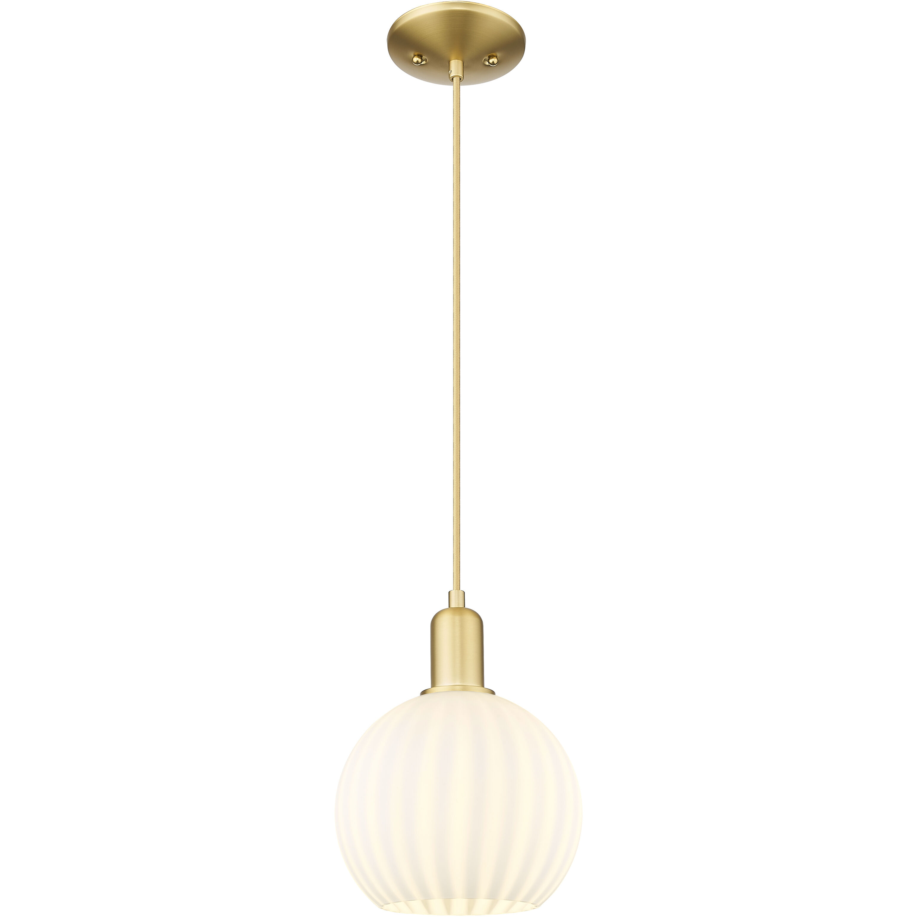Arcadia White Venetian 1 Light 8 inch Satin Gold Mini Pendant Ceiling Light