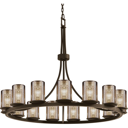Fusion 15 Light 42 inch Dark Bronze Chandelier Ceiling Light in Mercury Glass, Incandescent