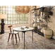 Dante 40 X 30 inch White Marble and Black Metal Dining Table