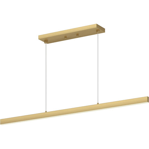 Vega Linear Pendant Ceiling Light in Brushed Gold