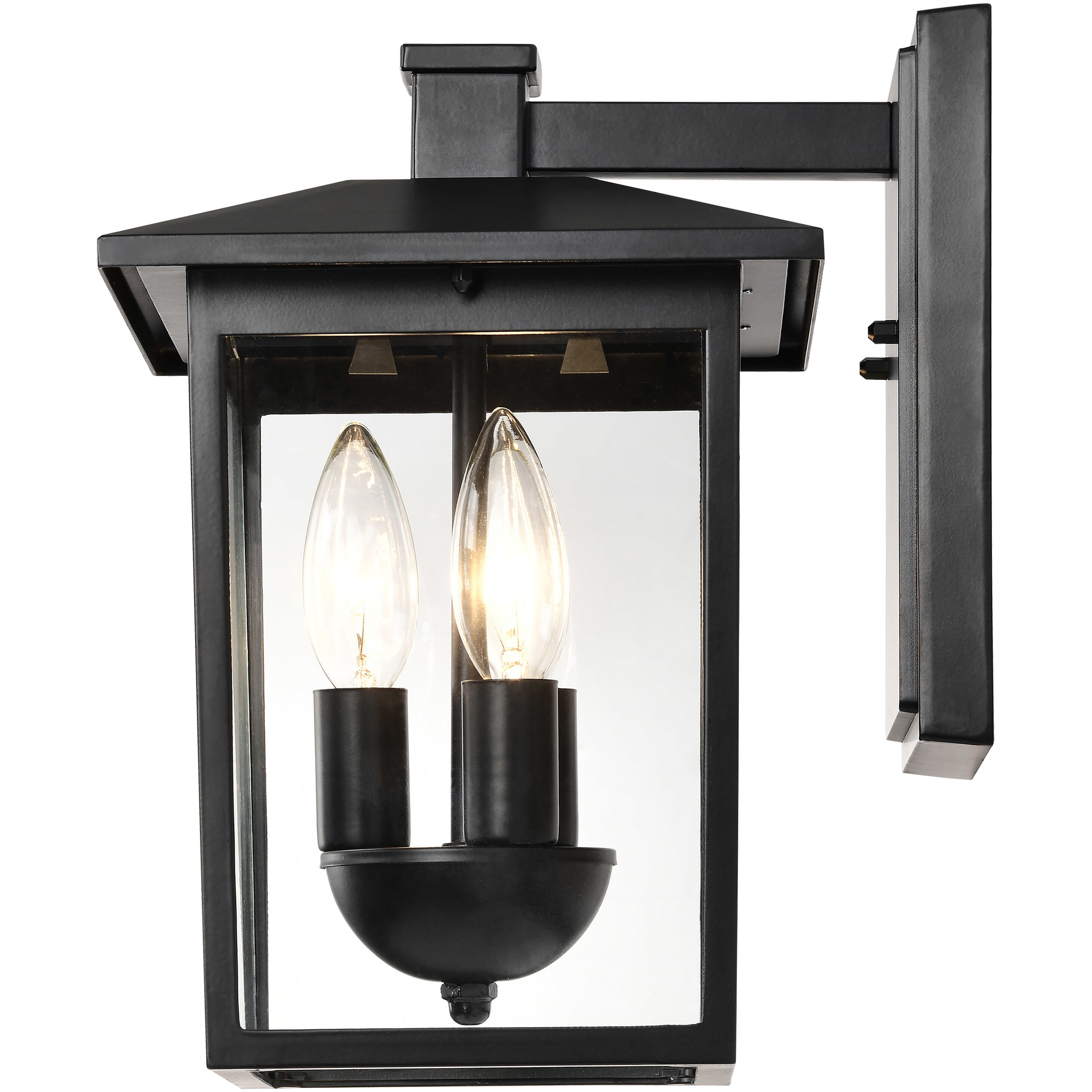 Jamesport 11 inch Matte Black Outdoor Wall Lantern, Small
