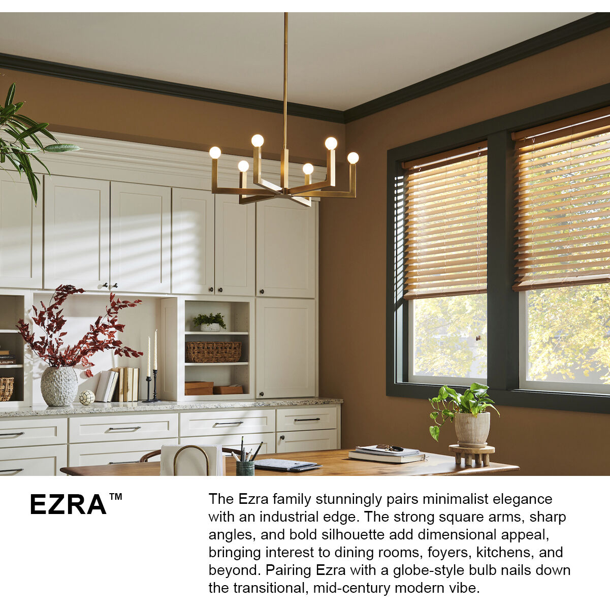 Ezra 6 Light 36 inch Black Oxide Indoor Linear Chandelier Ceiling Light