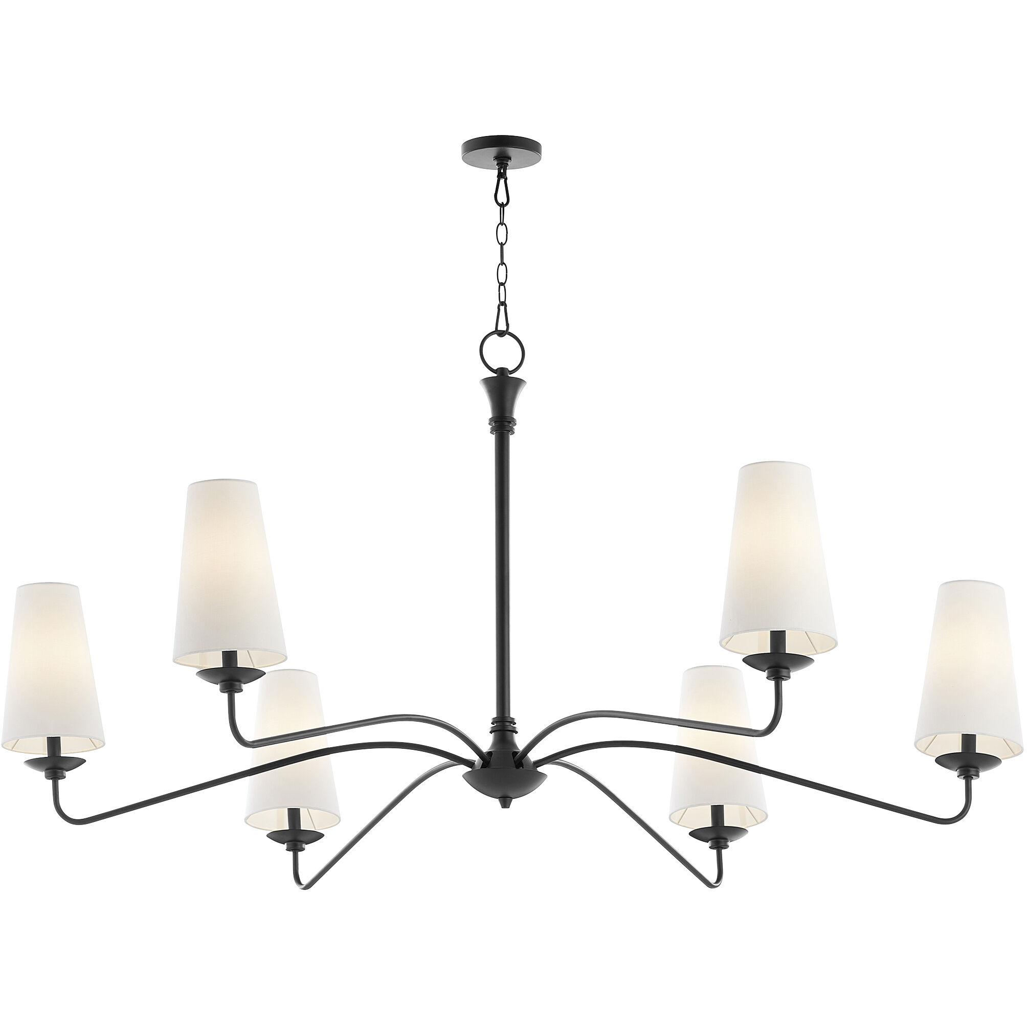 Euphora 6 Light 62 inch Matte Black Chandelier Ceiling Light