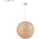 Sirocco 1 Light 20 inch Natural with White Pendant Ceiling Light