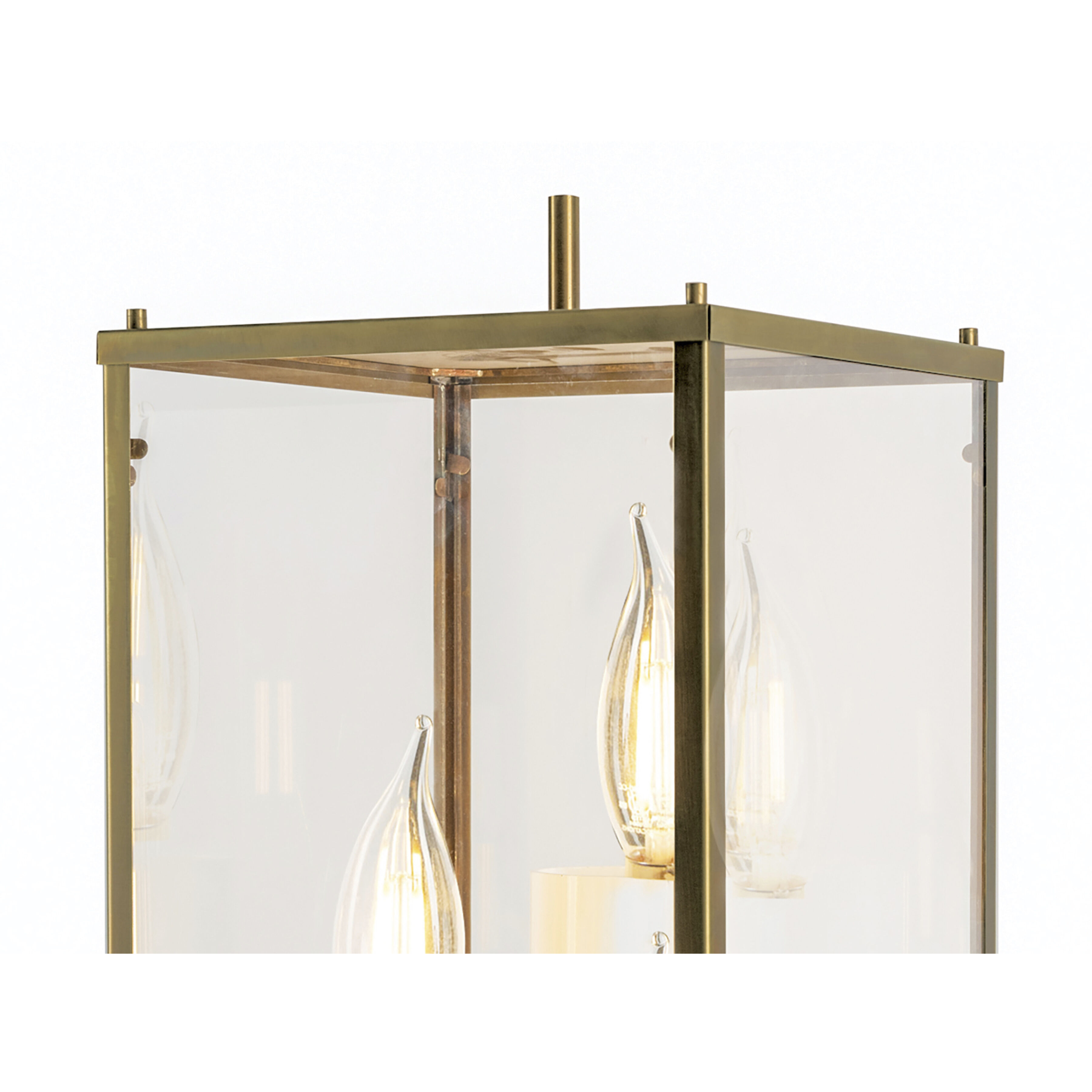 Back Bay 3 Light 23.25 inch Aged Brass Outdoor Post Light