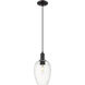 Preston 1 Light 6.25 inch Matte Black Mini Pendant Ceiling Light in Clear Glass