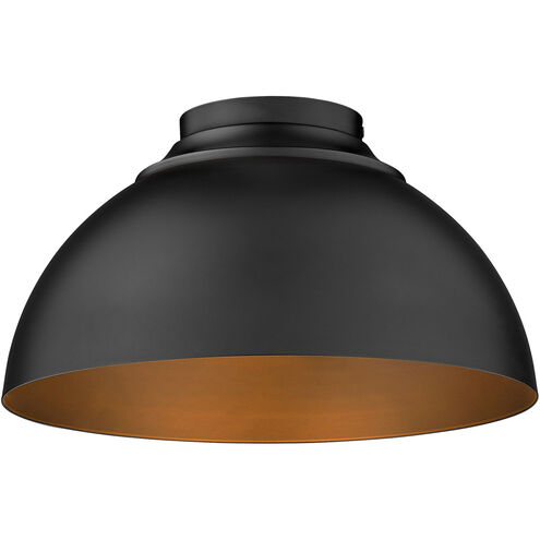 Zoey 3 Light 14 inch Matte Black Flush Mount Ceiling Light