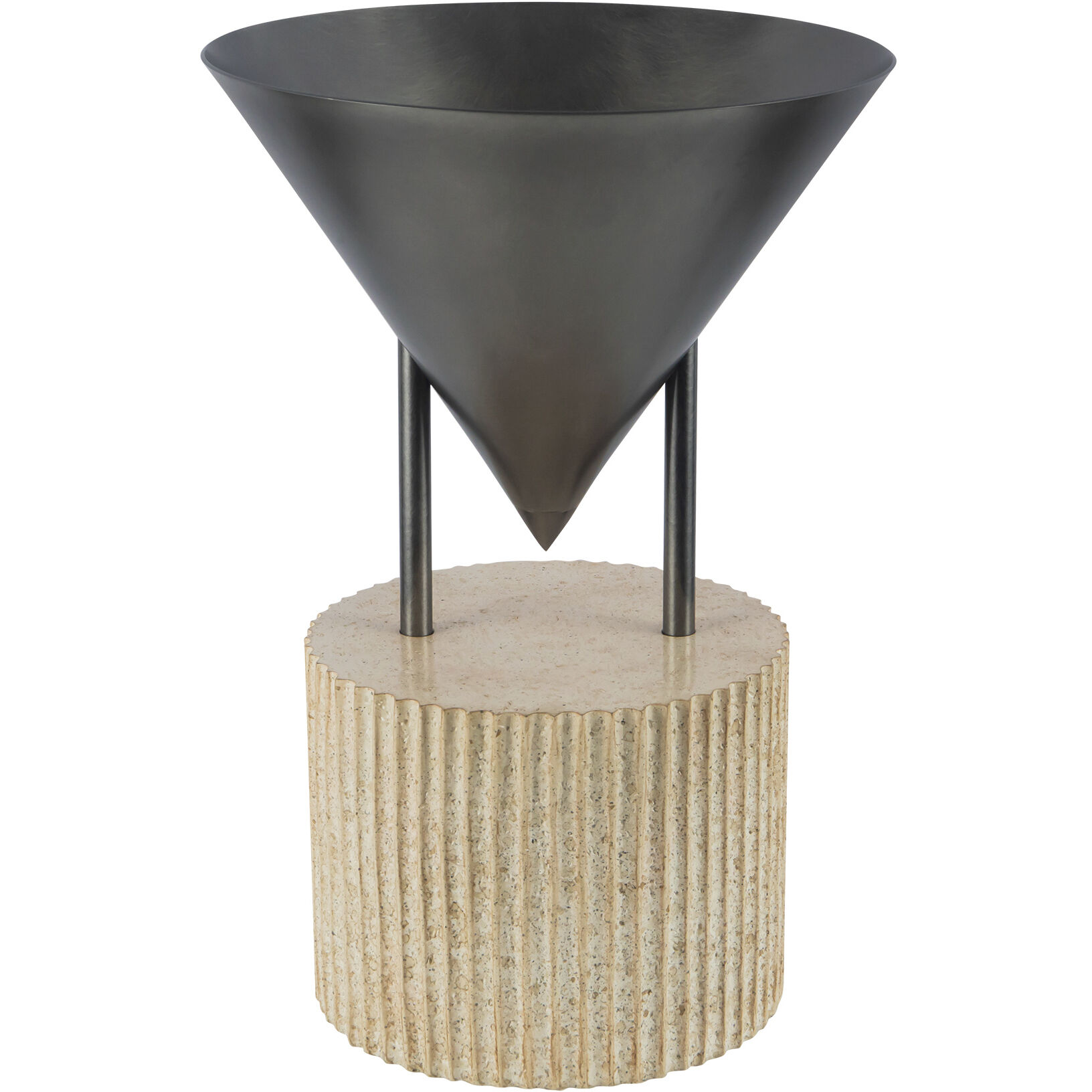 Versus 14.75 inch 60 watt Aged Steel Table Lamp Portable Light in Steel Shade