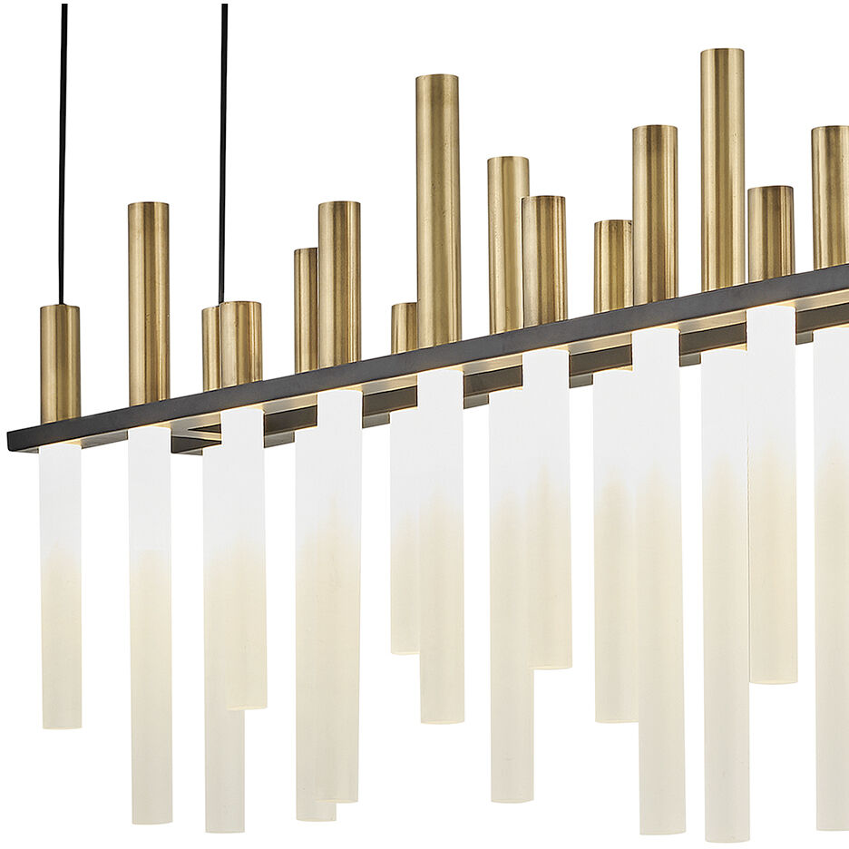 Echo LED 38.75 inch Black Chandelier Ceiling Light, Linear & Oval