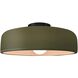 Radiance Collection - Spire LED 16 inch Matte Green and Matte Black Semi-Flush Ceiling Light in Dedicated LED, 16W x 6.5H, Form+Finish+Function