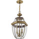 Monterey 3 Light 13 inch Antique Brass Outdoor Pendant Lantern