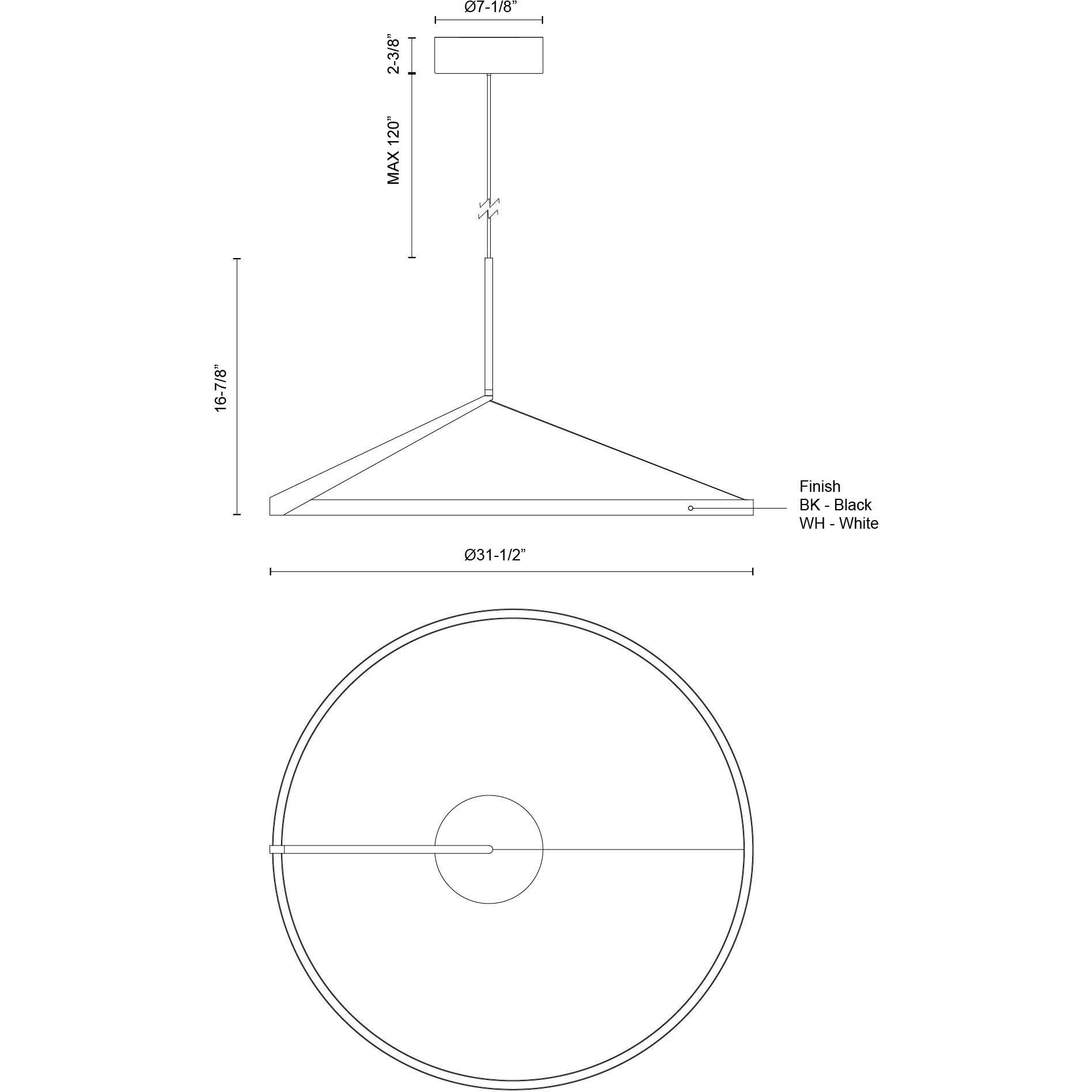 Roda Pendant Ceiling Light in Black