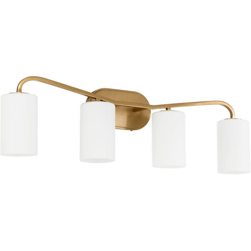 Rutherford 4 Light 22.75 inch Brushed Brass Vanity Light Wall Light