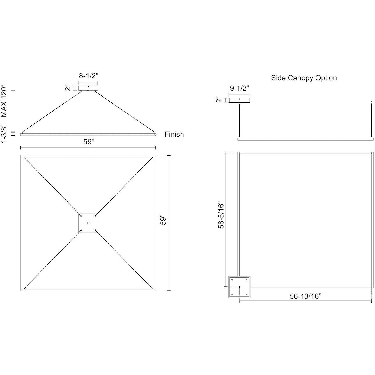 Piazza LED 59 inch White Pendant Ceiling Light
