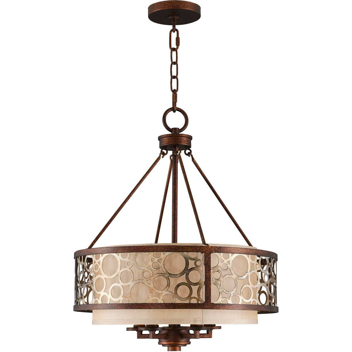 Avalon 5 Light 18 inch Palacial Bronze with Gilded Accents Chandelier Ceiling Light