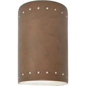 Ambiance Cylinder LED 9.5 inch Terra Cotta Outdoor Wall Sconce, Small