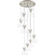 Newton Cone 9 Light 22.13 inch Brushed Satin Nickel Multi Pendant Ceiling Light in Clear Glass