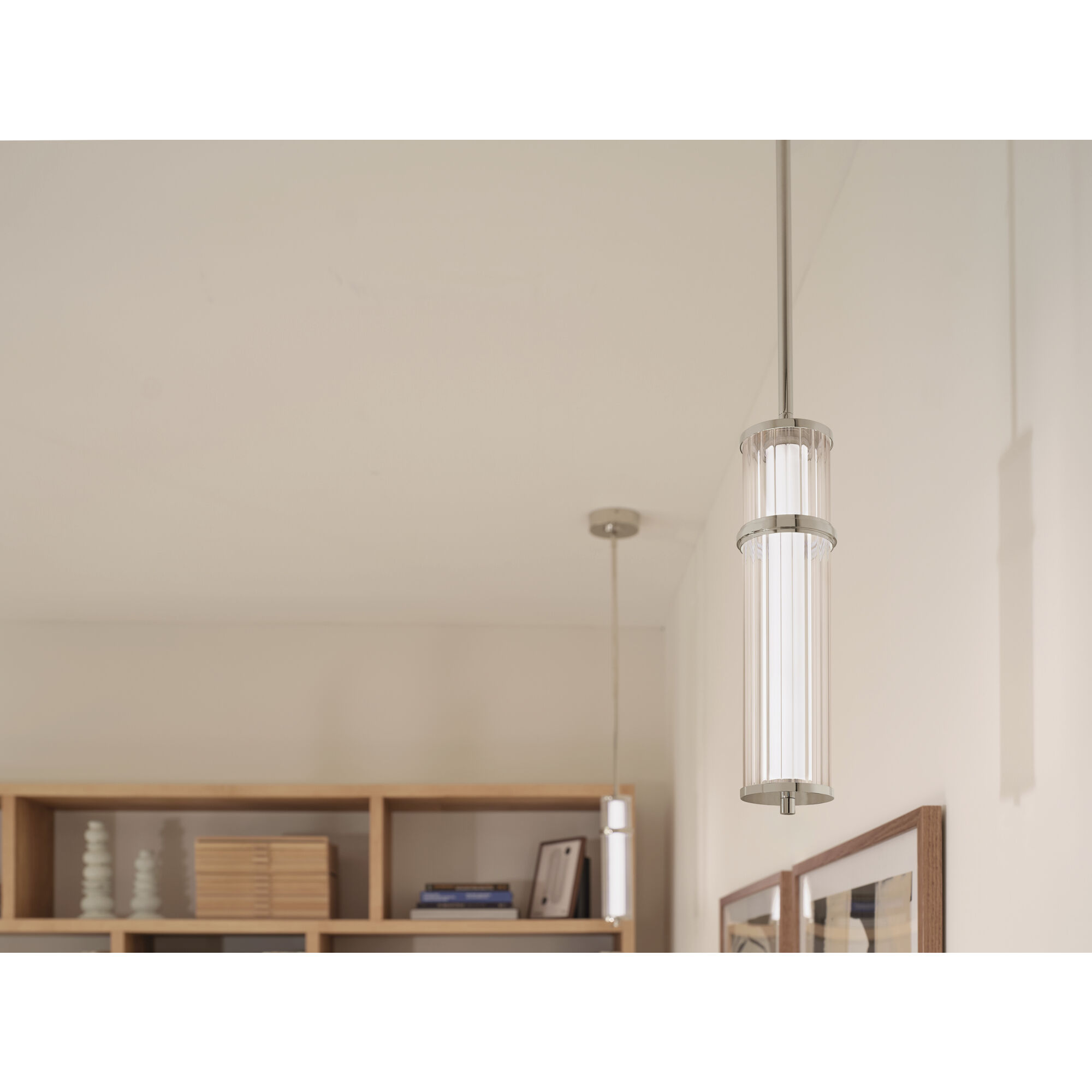 Riven LED Polished Nickel Mini Pendant Ceiling Light