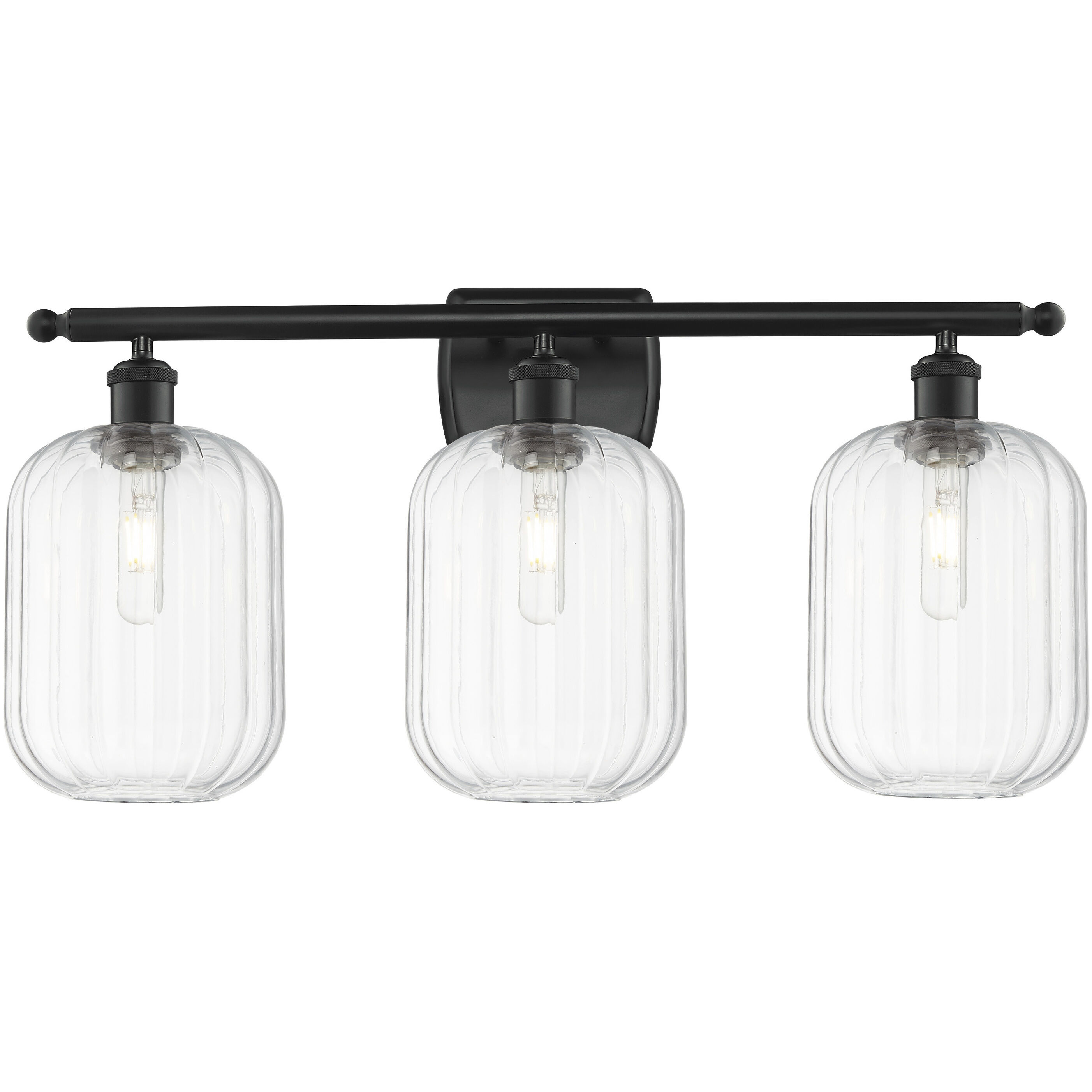 Ballston Preston 3 Light 26.75 inch Matte Black Bath Vanity Light Wall Light in Clear
