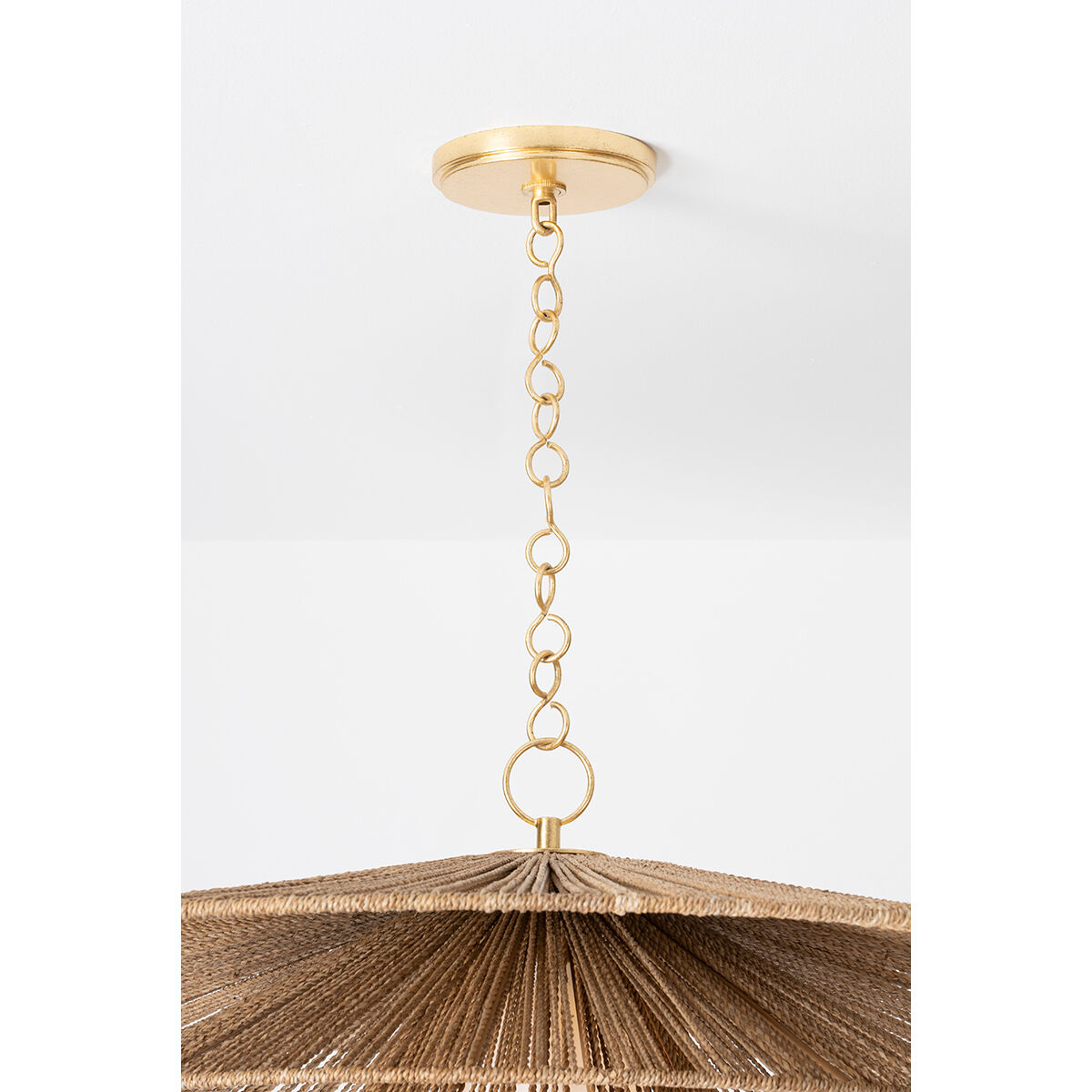 Levan 1 Light 24 inch Vintage Gold Leaf Pendant Ceiling Light