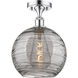 Ballston Athens Deco Swirl 1 Light 10 inch Polished Chrome Semi-Flush Mount Ceiling Light