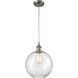 Ballston Large Athens 1 Light 10 inch Brushed Satin Nickel Mini Pendant Ceiling Light in Clear Glass, Ballston