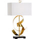 Chelsea House 35 inch 100.00 watt Antique Gold Leaf/Black Table Lamp Portable Light