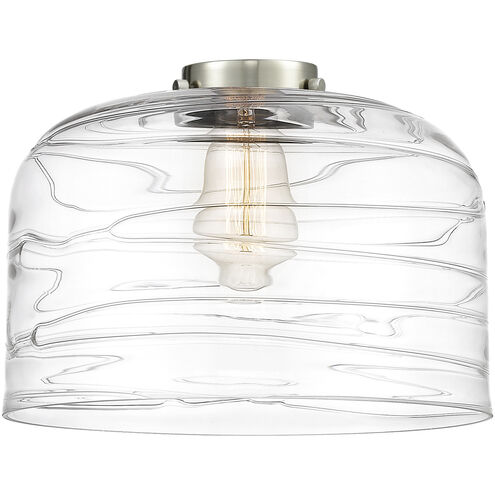 Franklin Restoration Bell LED 12 inch Antique Copper Mini Pendant Ceiling Light in Clear Deco Swirl