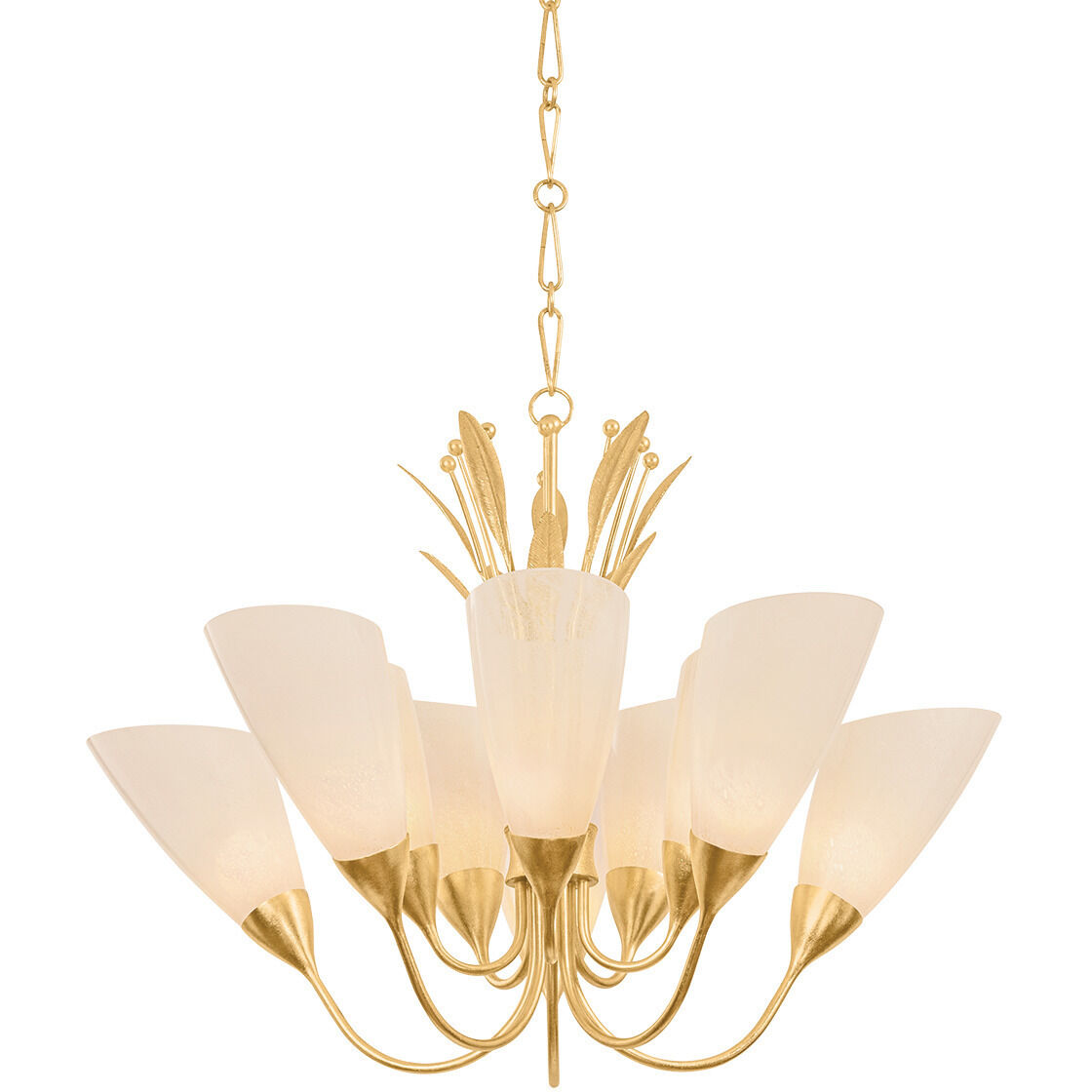 Forest Glen 1 Light 42.25 inch Vintage Gold Leaf Chandelier Ceiling Light