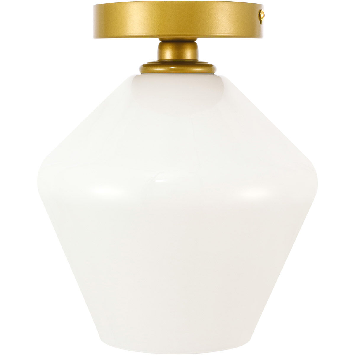 Gene 1 Light 8 inch Brass Flush Mount Ceiling Light