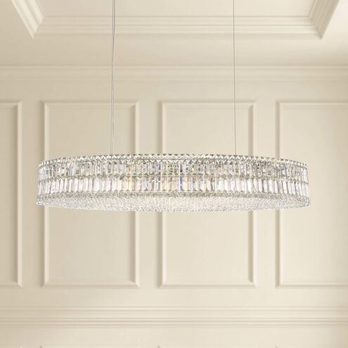 Plaza 24 Light 48 inch Polished Stainless Steel Linear Pendant Ceiling Light in Optic