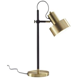 Clayton 23 inch 60.00 watt Matte Black and Antique Brass Desk Lamp Portable Light