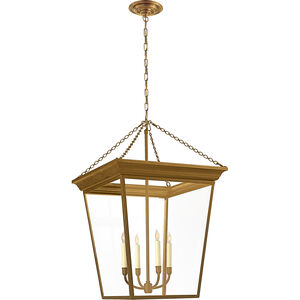 Chapman & Myers Cornice 4 Light 20 inch Hand-Rubbed Antique Brass Lantern Pendant Ceiling Light, Large