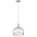Arcadia Rochester 1 Light 10 inch Brushed Satin Nickel Mini Pendant Ceiling Light in Clear