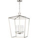 C&M by Chapman & Myers Dianna 4 Light 17 inch Brushed Nickel Pendant Ceiling Light