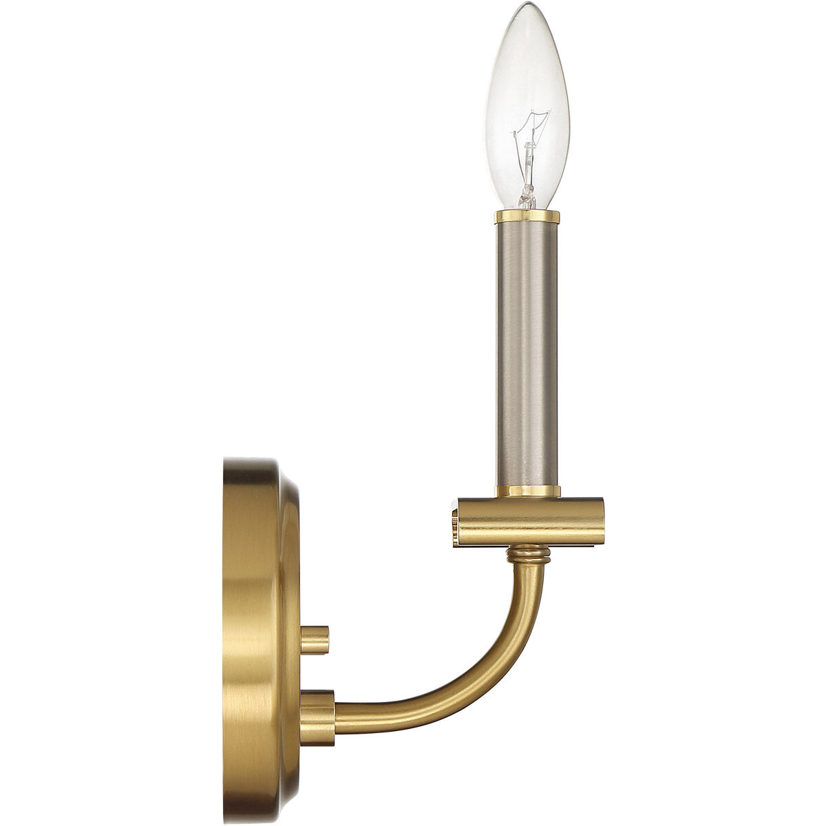 Stanza 1 Light 5 inch Brushed Polished Nickel / Satin Brass Wall Sconce Wall Light