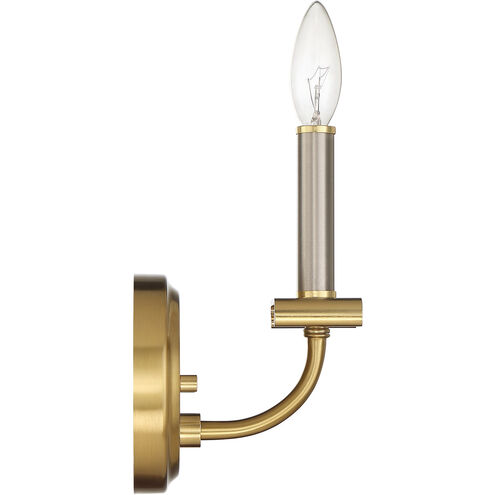 Stanza 1 Light 5 inch Brushed Polished Nickel / Satin Brass Wall Sconce Wall Light