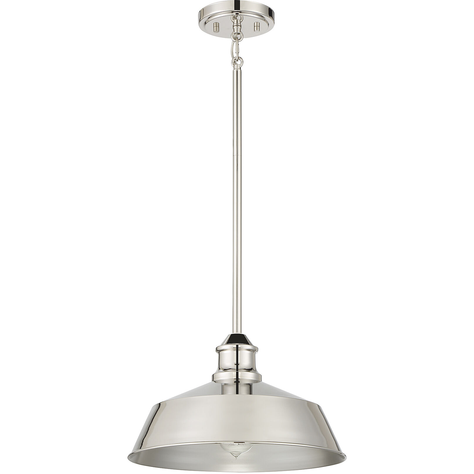 Vintage 1 Light 14 inch Polished Nickel Pendant Ceiling Light