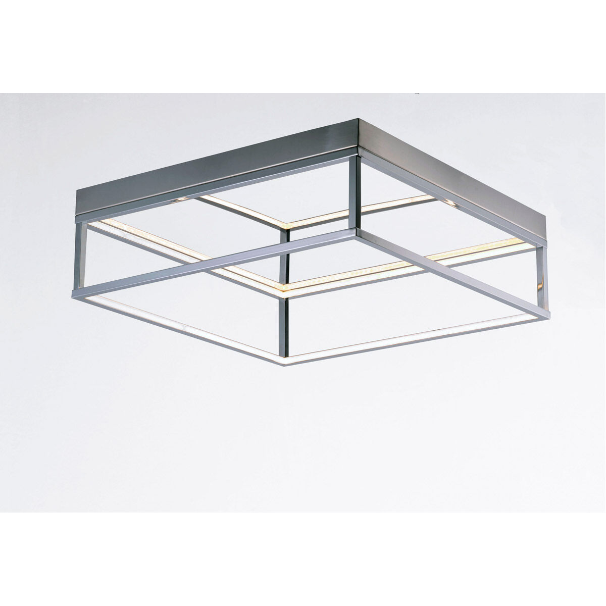 4 Square LED 20 inch Polished Chrome Flush Mount Chandelier Ceiling Light