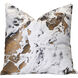Jonas 24 X 6.5 inch White Ocean Foam Over Brown Rocks Pillow